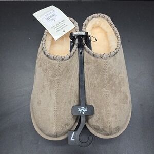 Pawz Women's Hazel Platform Stone Clog Slippers with Faux Fur Lining Size 7